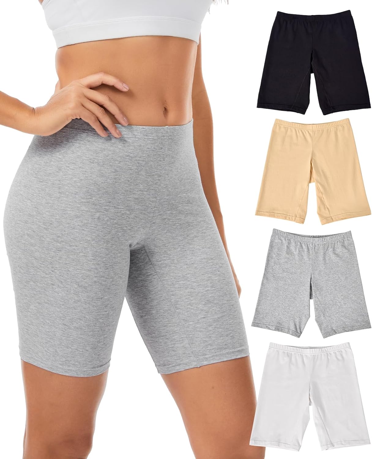 Sunm Boutique Combed Cotton Womens Underwear Boxer Briefs, Anti Chafing Boy Shorts Panties for Women