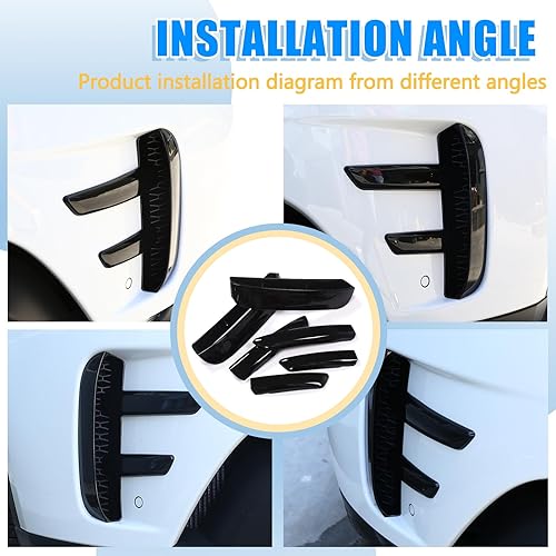 Miniatura 7 de LLKUANG Cubierta de ventilación de rejilla de parachoques delantero compatible con Land Rover Discovery 5 L462 2017-2023, accesorios decorativos de