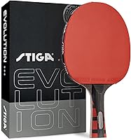 STIGA Evolution Table Tennis Racket - Tournament-Approved 2mm Sponge, 96 Speed 94 Spin, Flared Handle for Pro Control