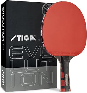 STIGA Evolution Table Tennis Racket - Tournament-Approved 2mm Sponge, 96 Speed 94 Spin, Flared Handle for Pro Control