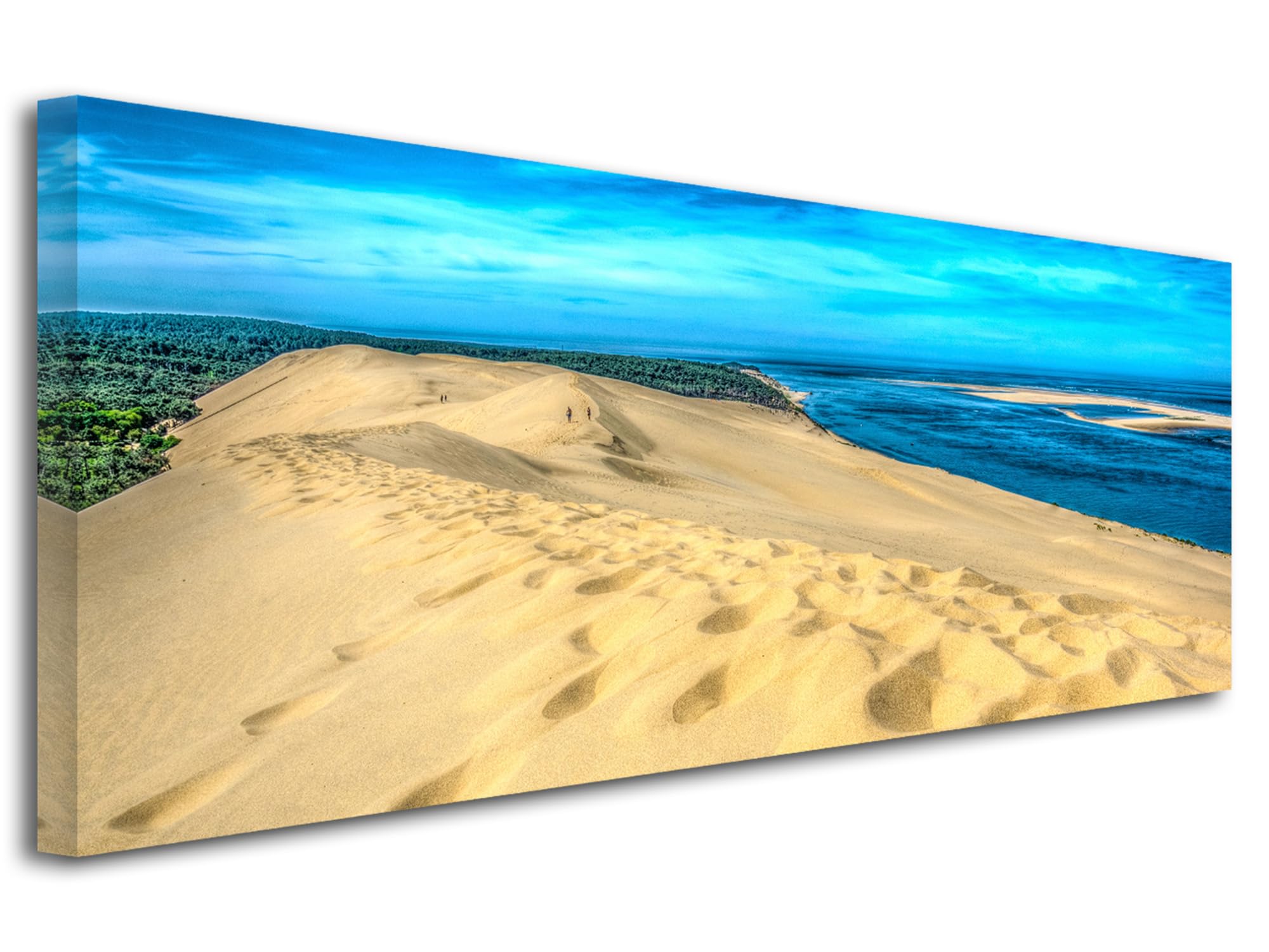 DECLINA Tableau paysage, decoration murale salon moderne, image sur toile, Tableau déco toile Dune du Pilat, 80x30 cm