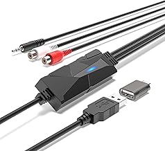 DigitalLife AuralynX Series | USB C Audio Capture Device – Convert Cassette Audio to MP3 via RCA or 3.5mm Input, Compatible with PC/Mac/Linux, for Content Creators and Educators 【1 pcs/Pack】