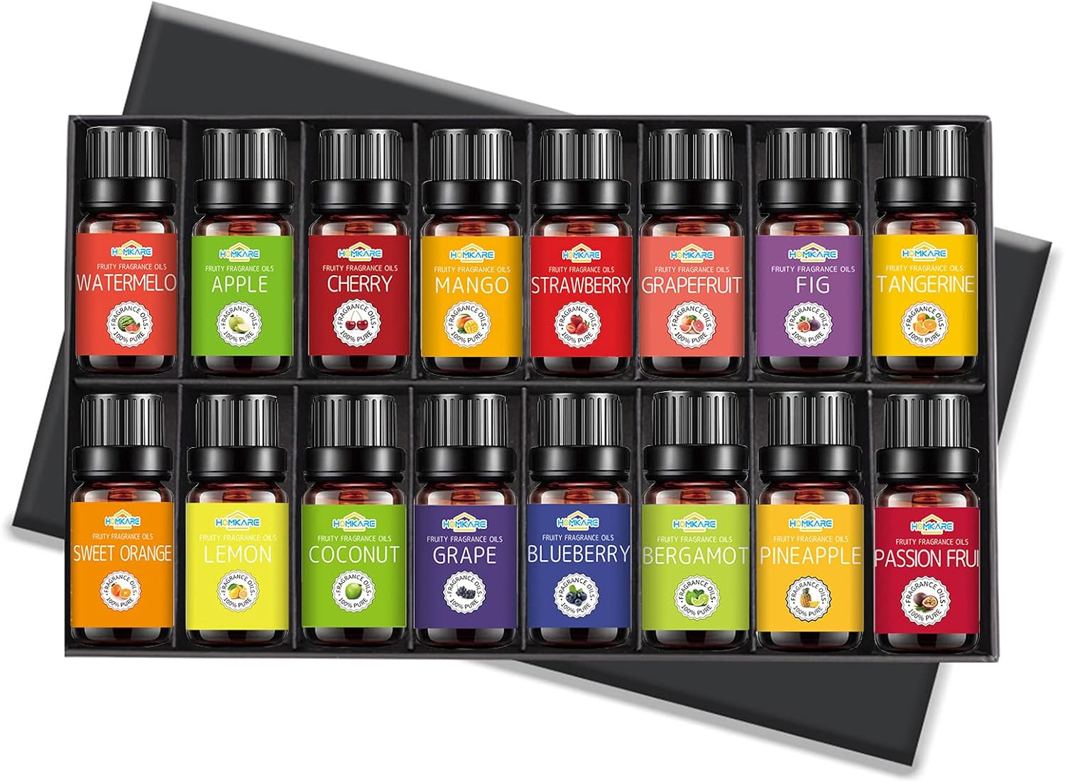 Homkare Fragrance Oils, Top 16 Natural Fruity Essential Oils, Scented Oils for Soap Making, Candle Making, Bath Bomb & Home (16 x 10ml/0.35 fl.oz) : Arts, Crafts & Sewing