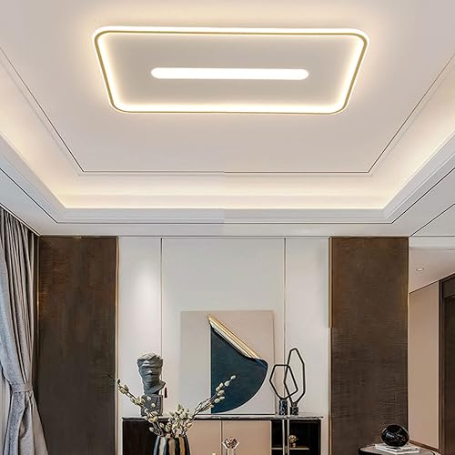 Miniatura 4 de Lámpara de techo rectangular LED empotrada acrílica ultrafina regulable 3500 K-6000 K con control remoto para comedor, dormitorio, sala de estar,