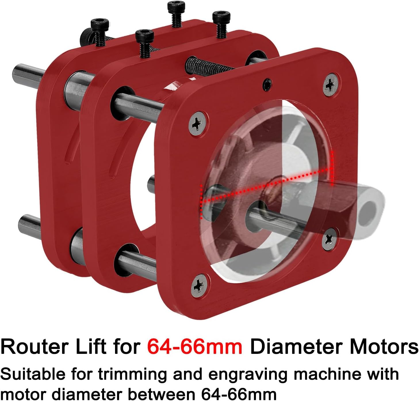 Router Base, S8 Router Table Insert Plate Lifting System Base for 64-66mm Motor Diameters, 51mm Adjustable 4 Jaw Clamping Aluminum Alloy Woodworking Engraving Base Tools Kit