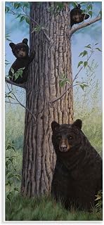 Stupell Industries Mama Bear & Cubs Wall Plaque Art Design by Valerie Rogers, 7 x 17