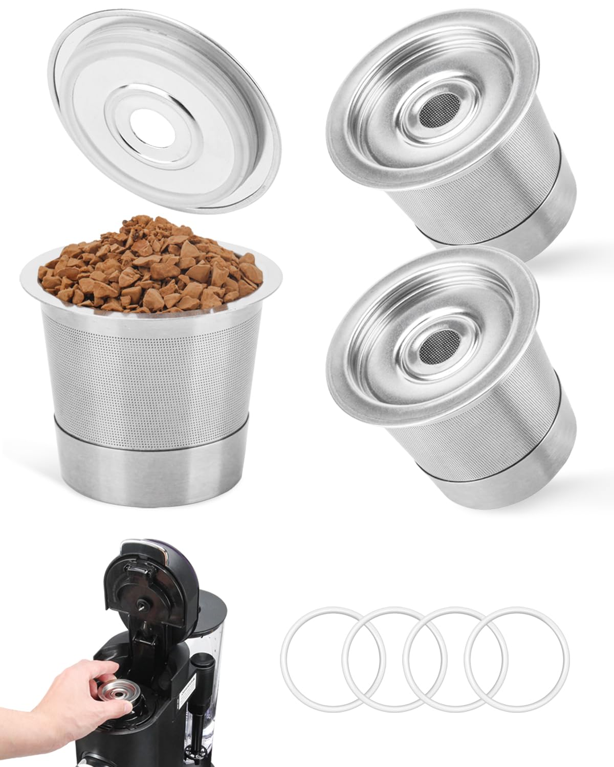 Amazon.com: 3-Pack Reusable K Cups And Coffee Pods For Ninja