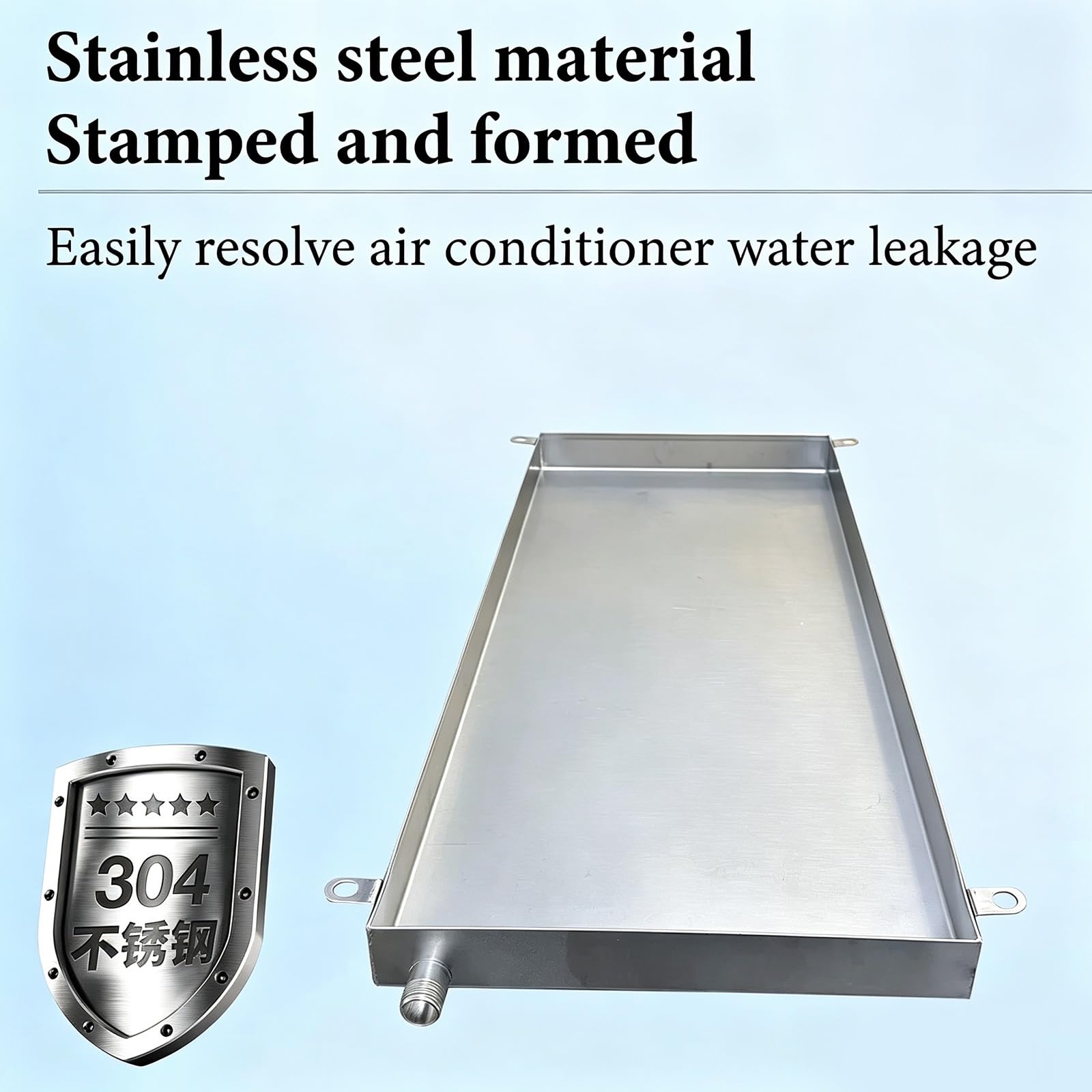 Vaschetta Condensa Condizionatore Universale in Acciaio Inox 304 con Tubo