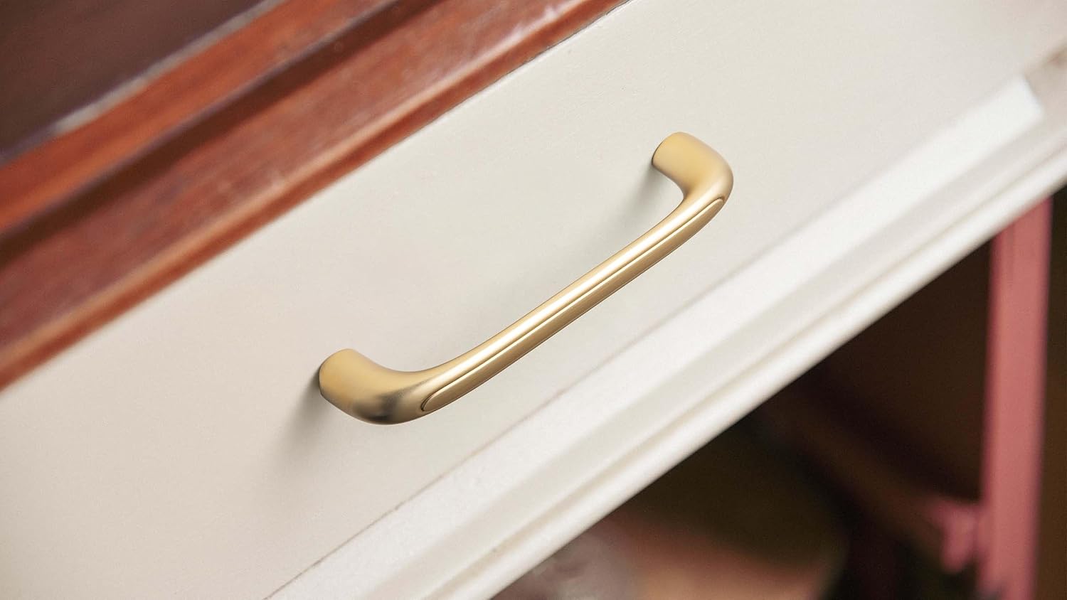 12 Pack Champagne Bronze Cabinet Pulls, 5 Inch Hole Center Modern Curved Drawer Handles, Solid Zinc Alloy Arch Hardware for Kitchen Cupboard, Dresser, Bathroom Vanity