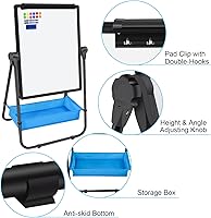 Vista 10 de Small Dry Erase White Board 16"X12" Double-Sided Magnetic Portable White Board Desktop Foldable Tabletop Whiteboard Easel for Home, Office, Classroom