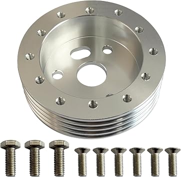 6 & 3 Hole Steering Wheel Adapter Replacement for 1" Steering Wheel Hub Adapter Conversion SpacerSilver