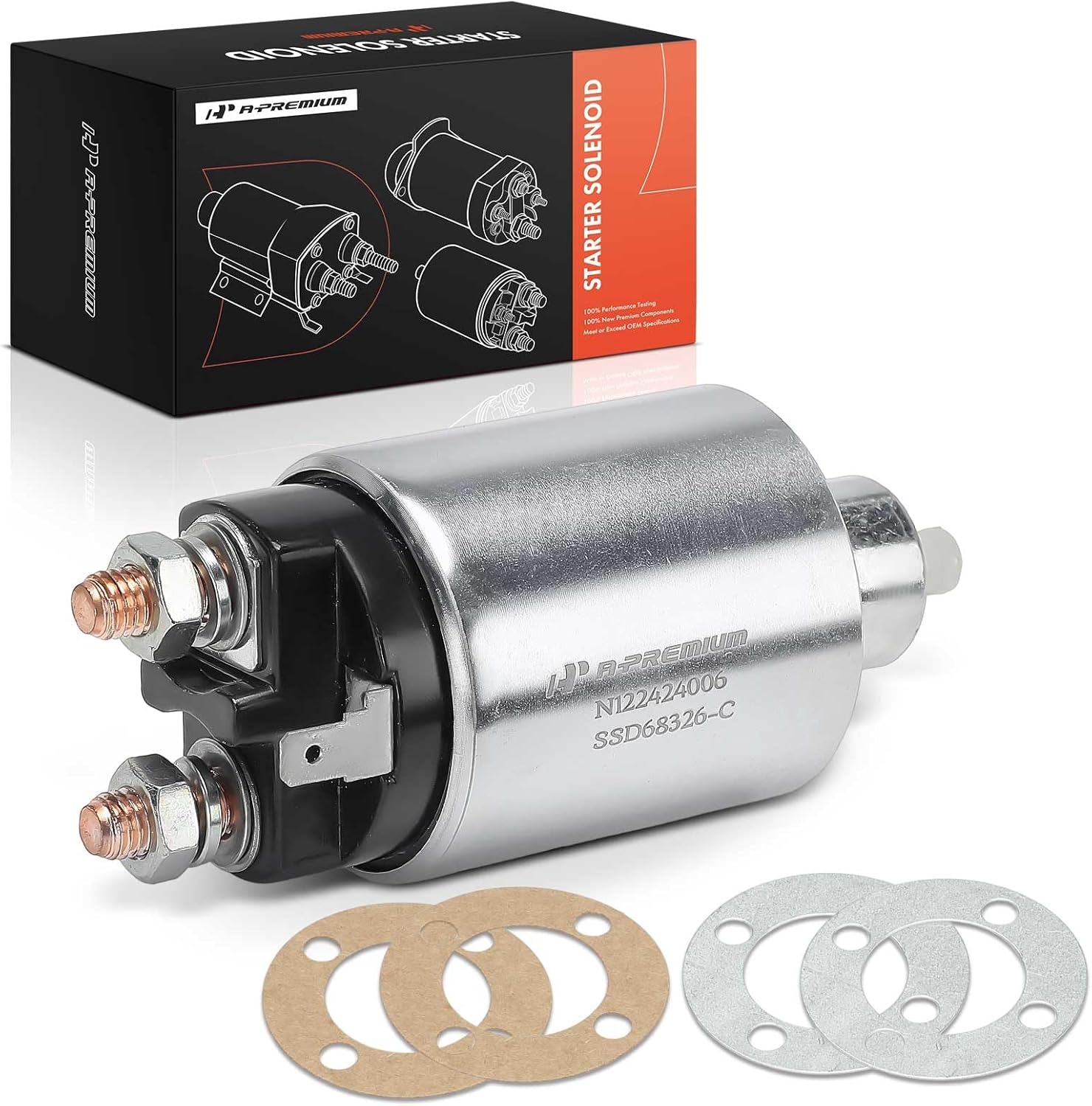 A-Premium Starter Solenoid Compatible with Hyundai, Subaru, Dodge, Kia, Mitsubishi, Suzuki, Eagle, Mazda, Mercury, Nissan, Plymouth, Pontiac, Saab Models - Sonata, Crosstrek, Forester, Impreza - 12V