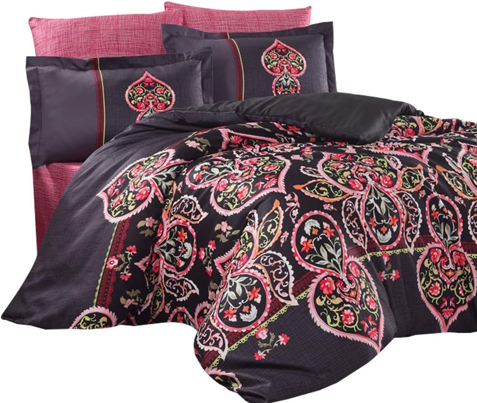 Satin Bed Linen 200 x 220 cm with 2x Pillowcases 80 x 80 cm Marvella V1 (Cotton Satin)