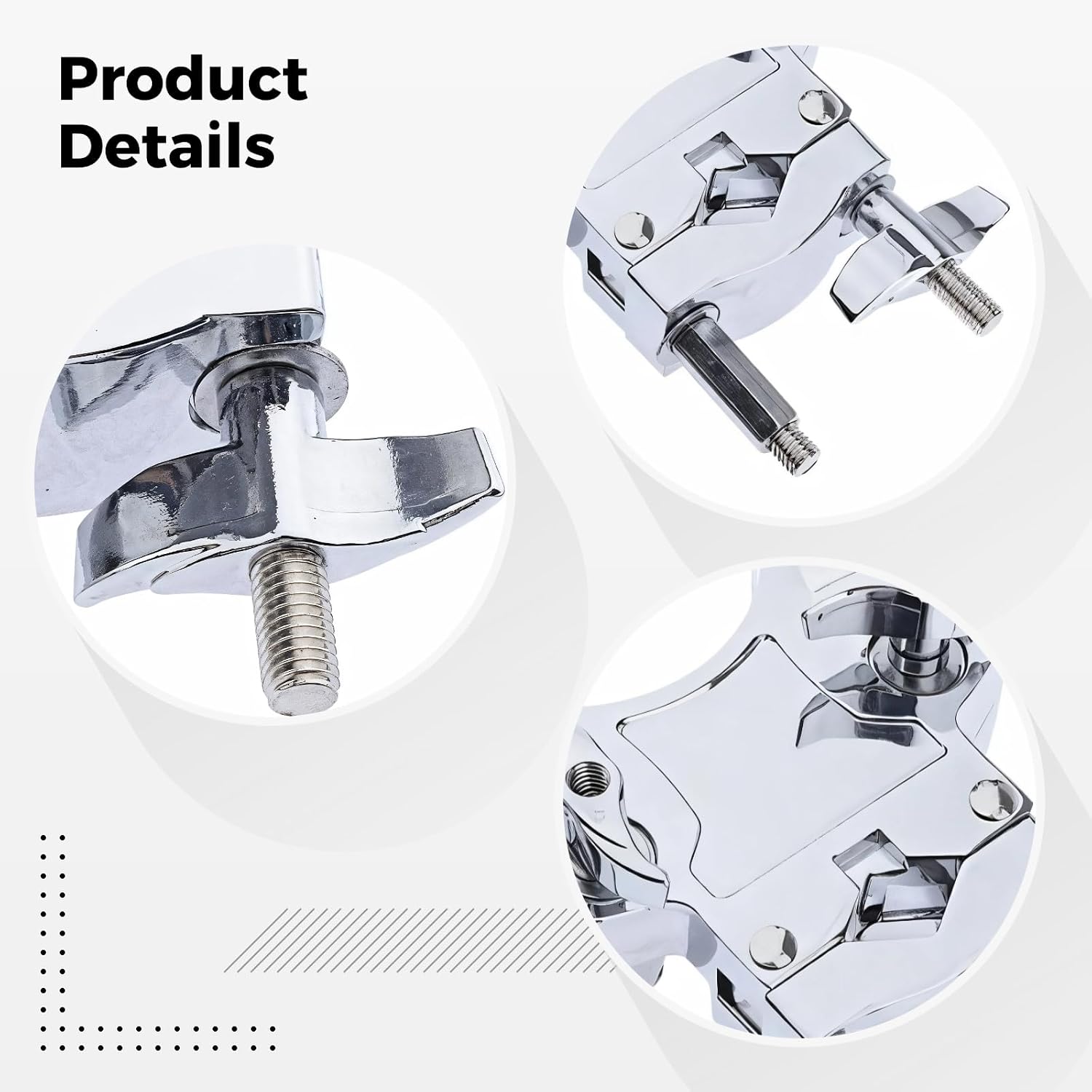 Double Tom Drum Stand Mount, Aluminum Alloy Clamp, Rust-Resistant Electroplated, Drum Rack Bracket, Ideal Replacement For Drum Set