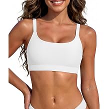 Sports Swim Bra Bikini Tops for Women Classic Bathing Suits Top with Padded Crop Swimsuit