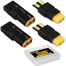 TRX Female Male to XT60 Male Female Connector Adapter for Zippy Revo Slash Rustler Stampede Bandit E Revo RC Cars RC Battery Charger Adapter Connector