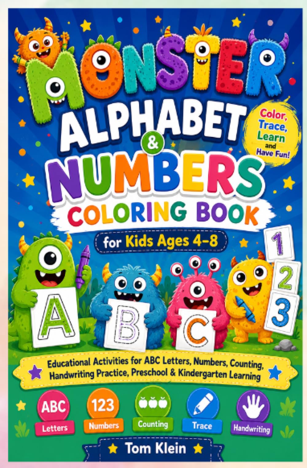 Monster Alphabet & Numbers Coloring Book for Kids Ages 4–8