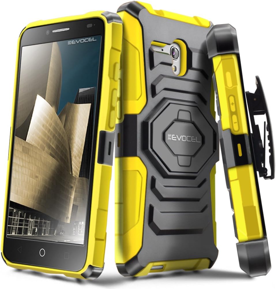 Alcatel OneTouch Fierce XL Case, Evocel [New Generation Series] Belt Clip Holster, Kickstand, & Dual Layer for Alcatel OneTouch Fierce XL 5054 (2015 Release), Yellow