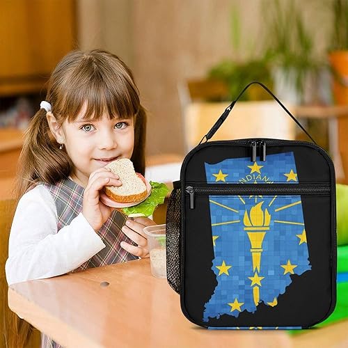 Miniatura 7 de Indiana State Map Insulated Lunch Bag for Women Men Reusable Lunch Box Tote Bag for Work Travel