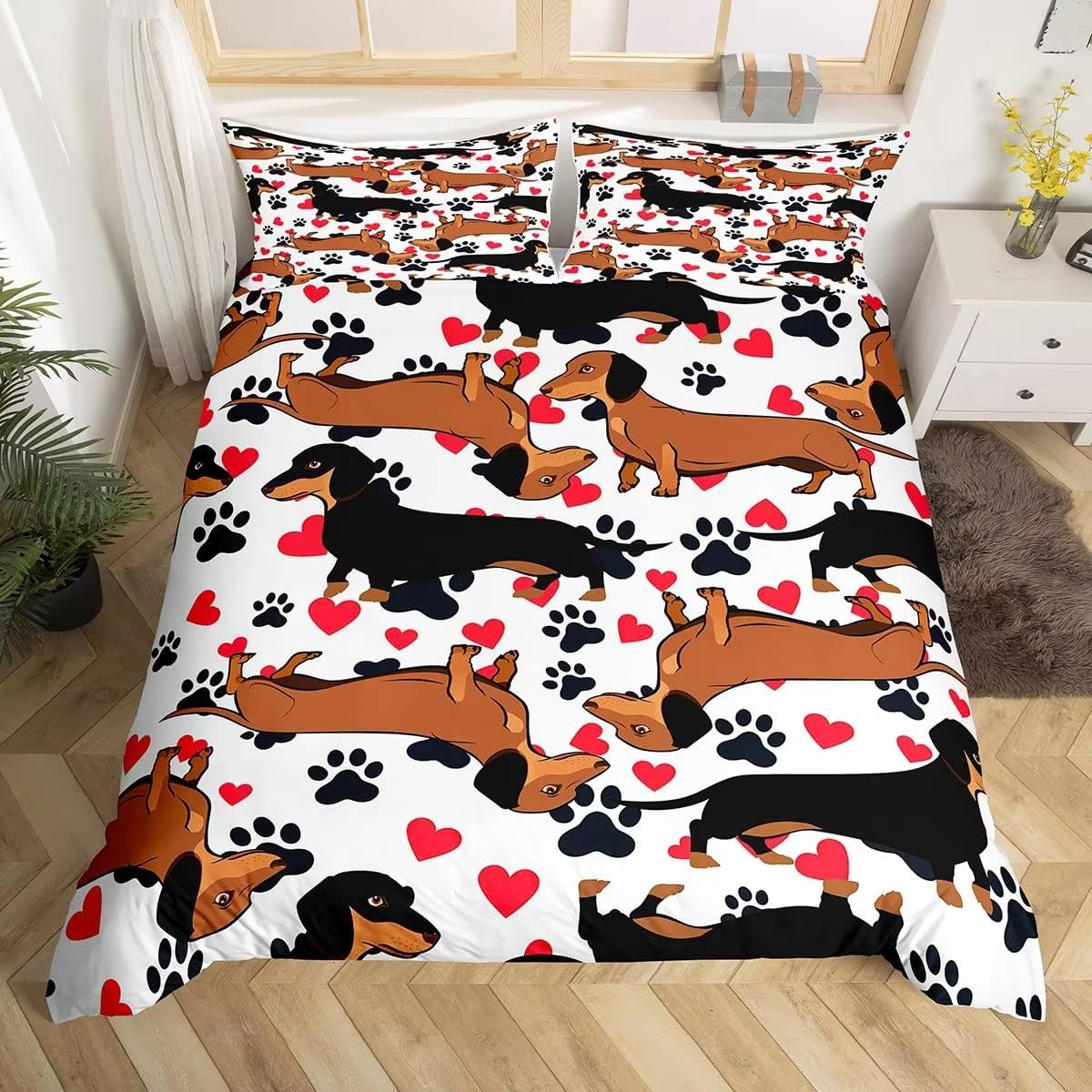 Housse de couette teckel 240x260 lit double contre nuits froides