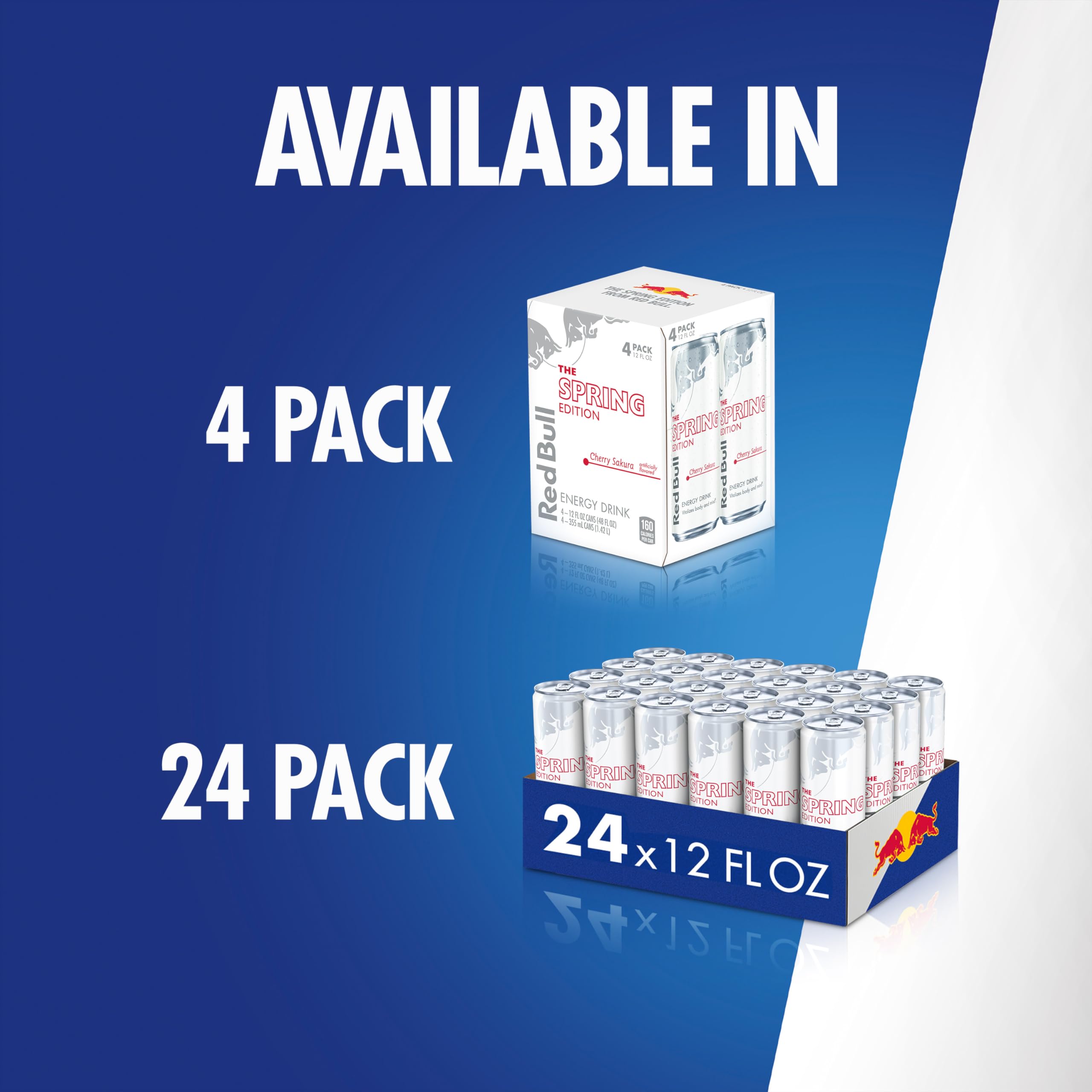 Red Bull Spring Edition Energy Drink, Cherry Sakura, 114mg Caffeine, Taurine & B Vitamins, 12 oz. Pack of 24 Cans