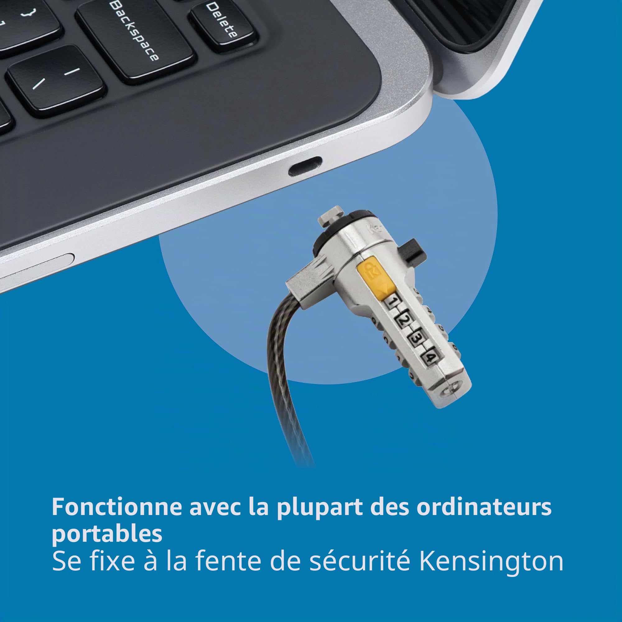 Kensington Câble antivol à combinaison pour ordinateurs portables et autres appareils (K64673AM)