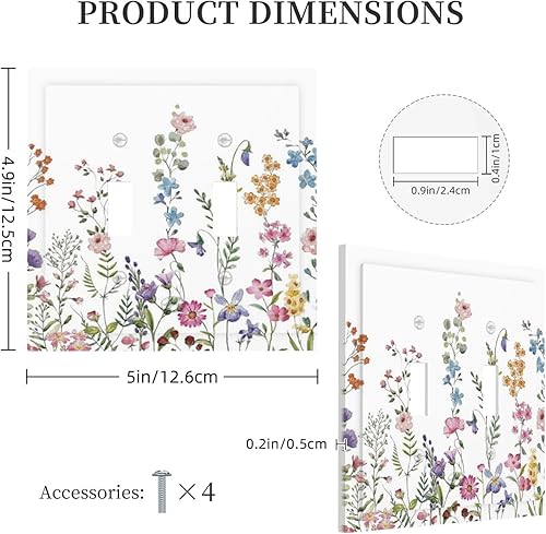 Miniatura 378 de Placa de pared dúplex de receptáculo de dispositivo de 1 gang de madera envejecida blanca gris con veta de tablón, cubierta de enchufe eléctrico de