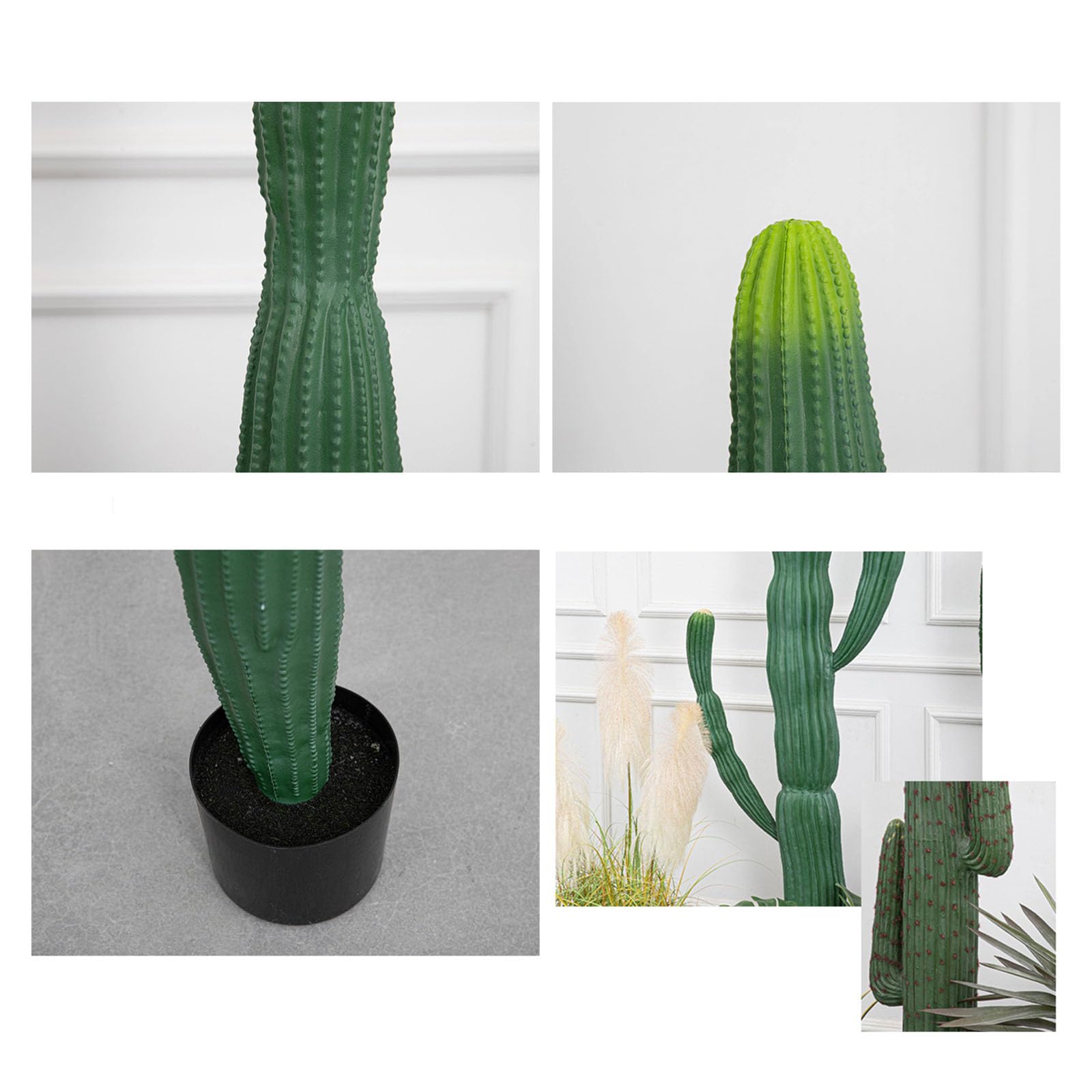 Künstliche Kakteen, künstliche Kakteen in Töpfen, für Zuhause, Büro, Wohnzimmer, Schlafzimmer, Badezimmer, Küche, Innendekoration, 48 cm Höhe, perfekter Regalakzent