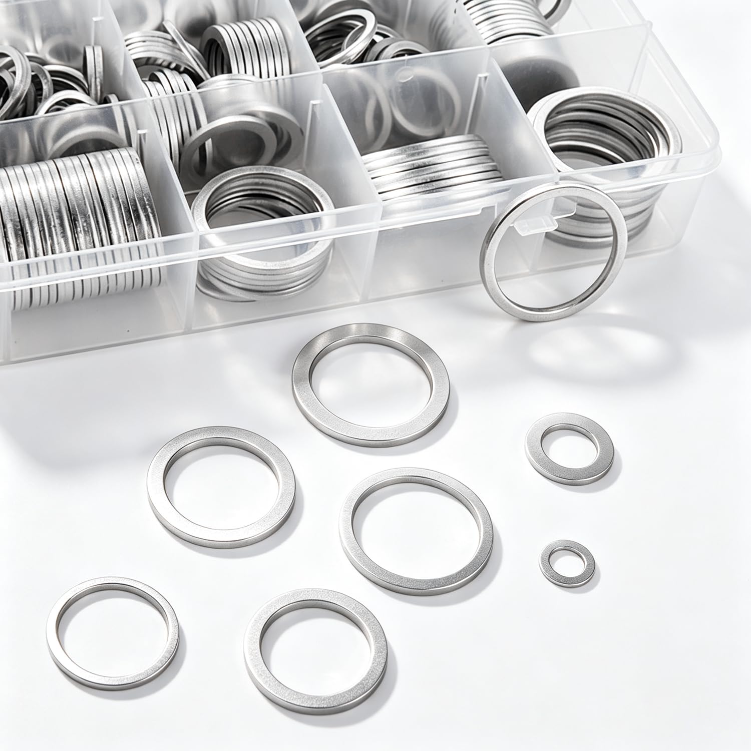 Aluminum Crush Washers Assortment Kit, 570 PCS, 18 Sizes