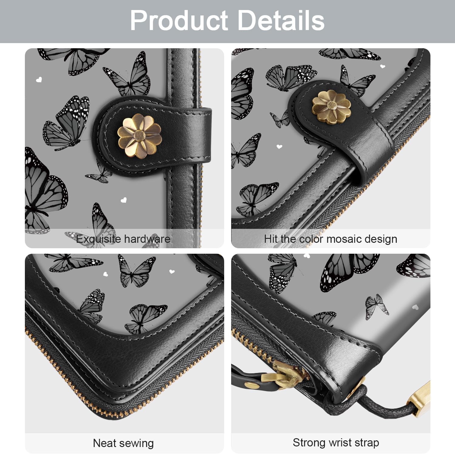 Coco Rossi Wallets for Women Multi Card Holder Wallet Clutch Wallet Card Holder Organizer Ladies Purse with Wrist strap Purse - Image 5
