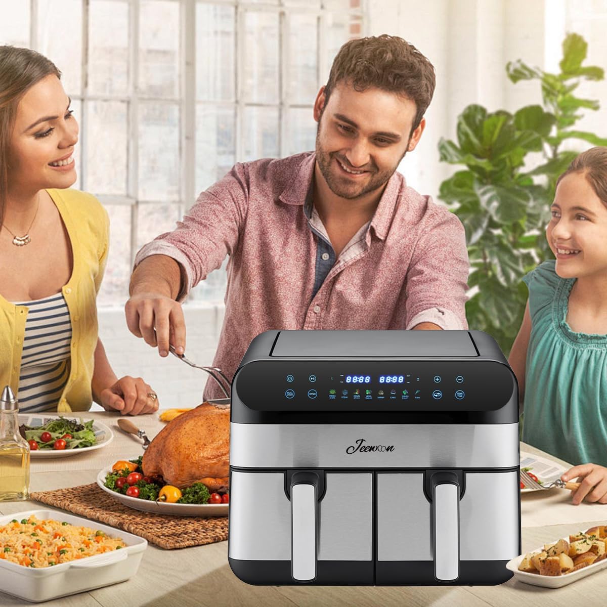 الرائد - مقلاة هوائية من الستانلس ستيل سعة 9 لتر، 2400 واط، مق... - view 3