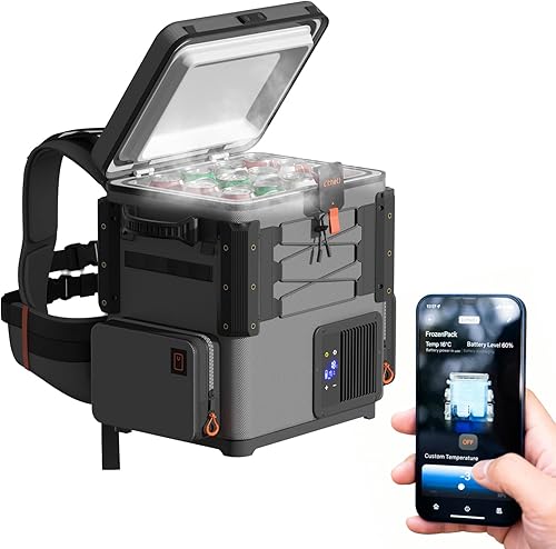 LiTHELi FrozenPack Wild 12V Car Refrigerator & Portable Electric Cooler, 20L21QT Backpack Design, -468 Travel Fridge Freezer for Camping, Road