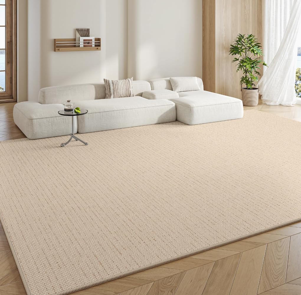 Tapis crème pour salon et chambre 80x120cm antidérapant beige