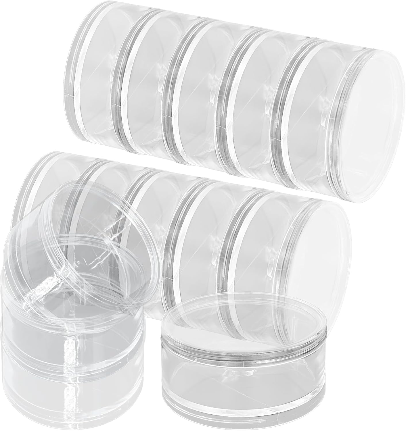 Luomorgo 4 Sets Stackable Clear Plastic Containers with Screw Lids - 30ML 5-Layer Organizer for Cosmetics, Jewelry Beads, Nail Art & Craft Storage
