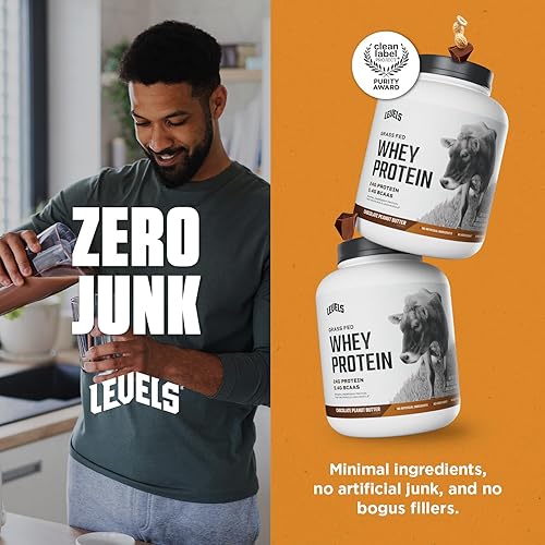 Miniatura 14 de Levels - Concentrado de proteína de suero de leche de ganado alimentado con pasto, sin ingredientes artificiales, 0.85 oz de proteína, capuchino, 2