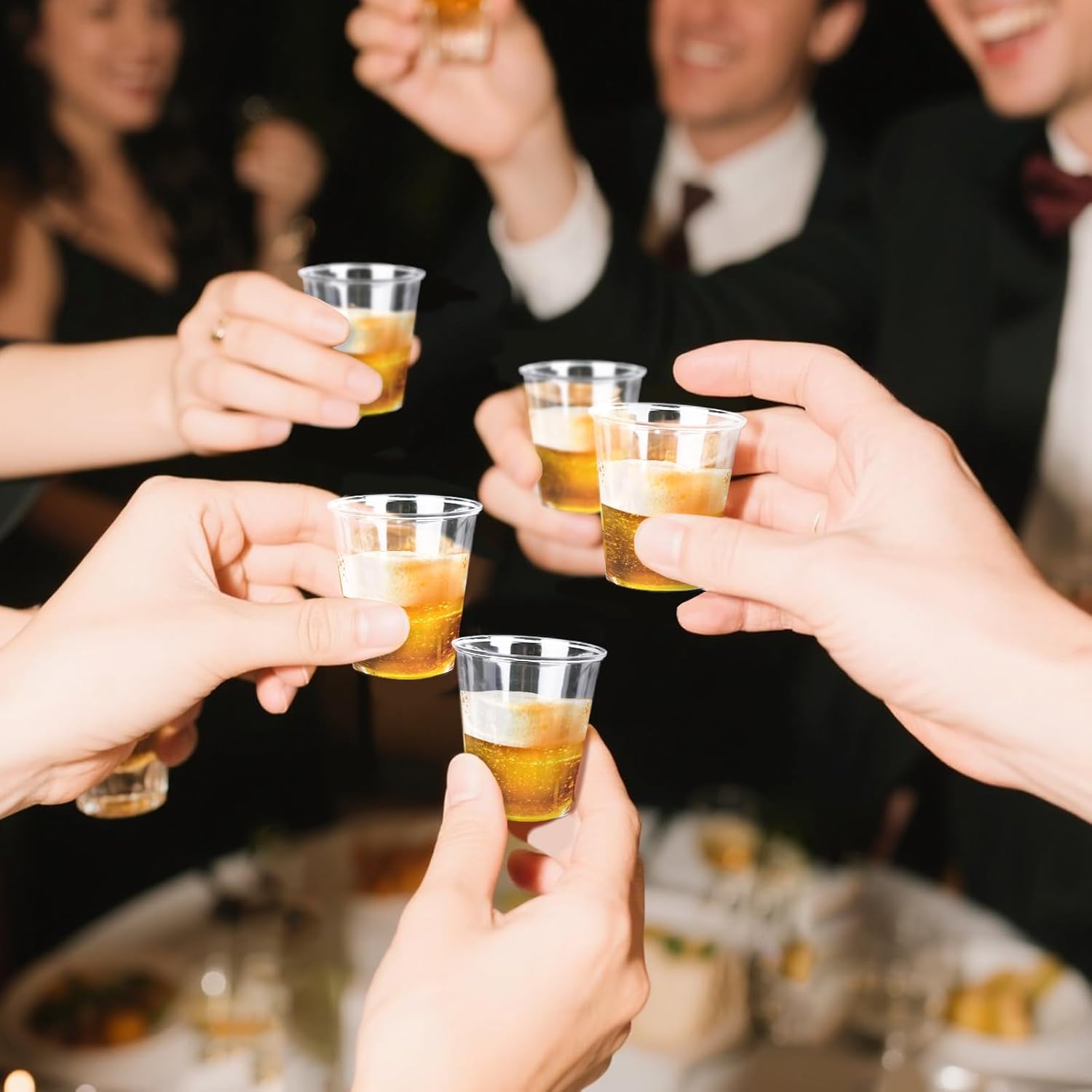100 Pack Plastic Shot Glasses 2oz Mini Plastic Shot Glasses Plastics Disposable Cups for Men Women Birthday Party Weddings, Elegant Parties - Image 7