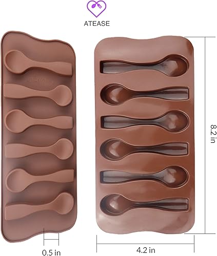 Miniatura 6 de Moldes de silicona para cucharas de chocolate y caramelo de menta, perfectos para bombas de cacao y bombas de chocolate caliente, juego de dos,