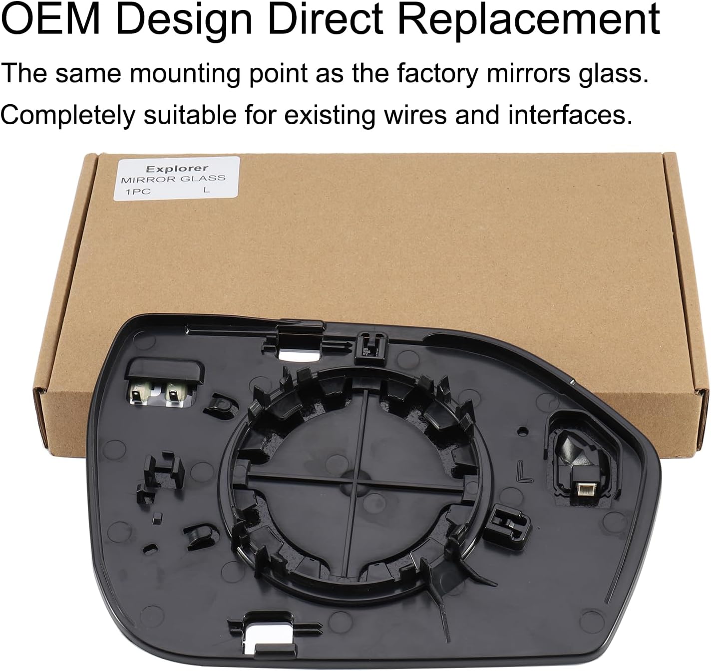 Driver Side Mirror Replacement for Ford Explorer 2020 2021 2022 2023 2024 with BSD Heated Leftt Side View Mirror Glass