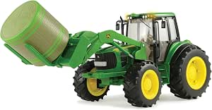 TOMY John Deere Big Farm 7330 Tractor with Bale Mover and Bale