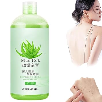 Mud Scrub Cream,Rubbing Mud Gel,Mud Rub Gel Body Exfoliator Scrub,Skin Cleansing Gel Mud Rub,Exfoliator Body Scrub,Peach Body Mud Rub Scrub,Remove Exfoliate,Improves Tone& Texture Aloe