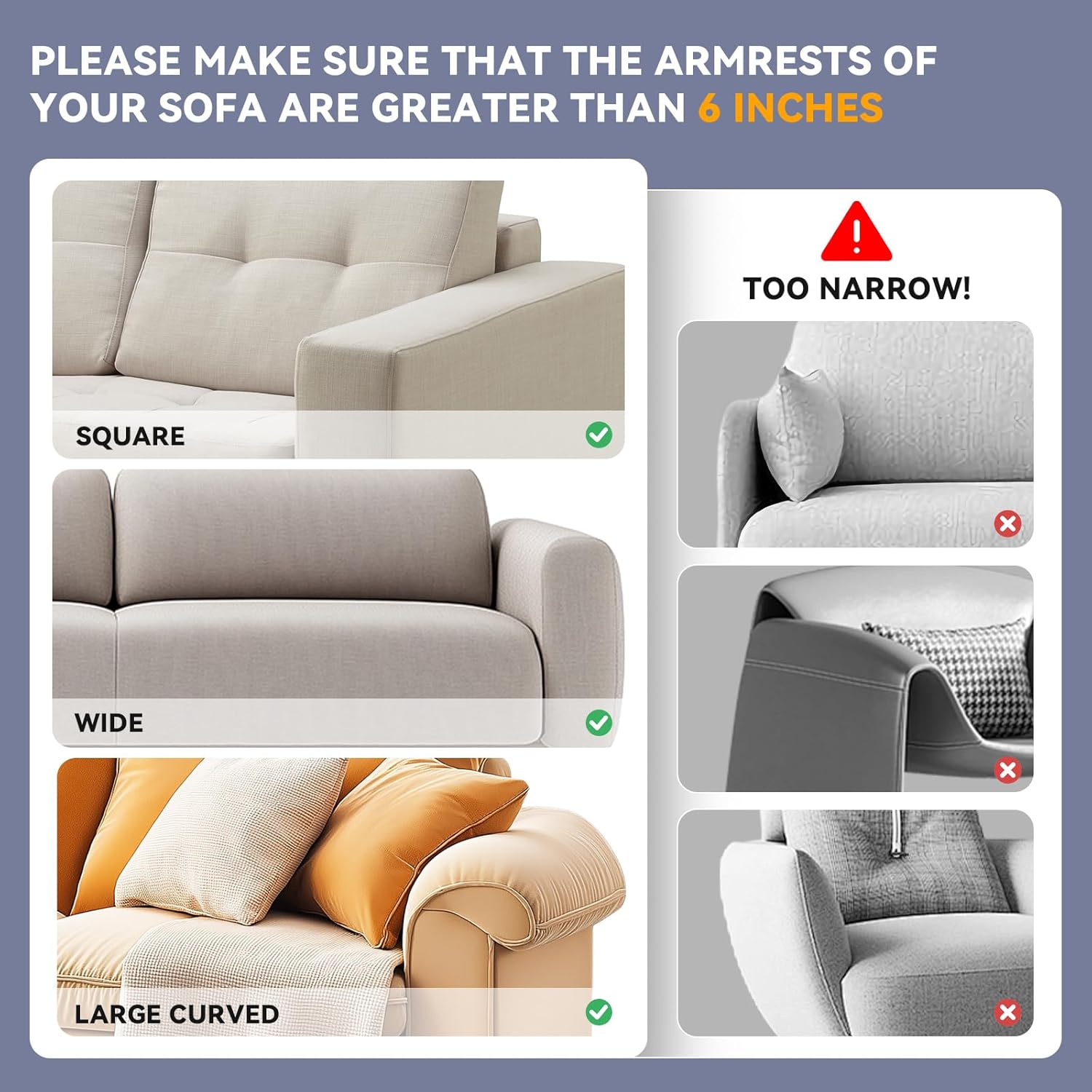 Couch Cup Holder Tray - Wide (6"+) ， Silicone Sofa Armrest Tray with Dual Pockets，Couch Arm Tray Anti-Slip Organizer for Drinks, Phone, Remote, Snacks | Heat Resistant for, Recliner, Car - Image 2