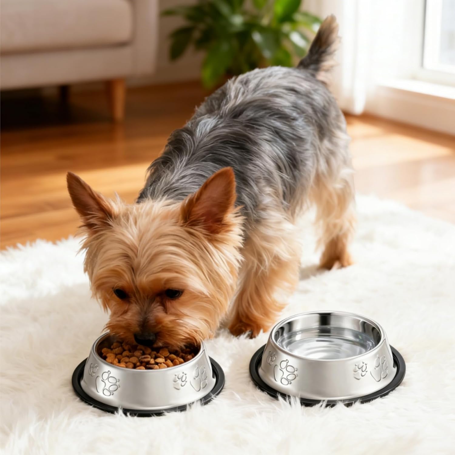 10 Pack Stainless Steel Cat Bowl, 7 Oz Mini Shallow Puppy Pet Bowls | Anti-Slip Cat Food Bowls with Rubber Base, Unbreakable Dog Food Water Feeding Dish for Indoor Kitten Small Dog (XS)
