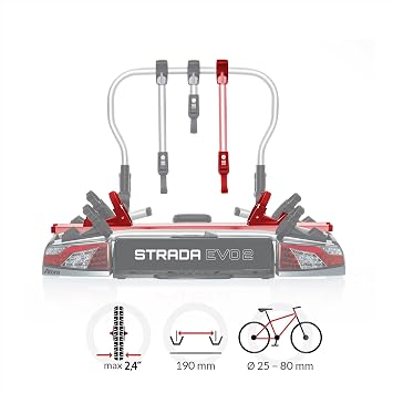 Atera 022710 Extension Evo 2, anodised aluminium - Wheel rail with spacer for transporting a 3rd bike