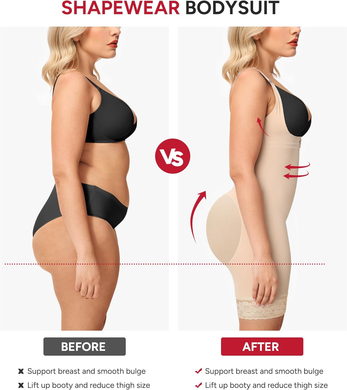 Nebility Fajas Colombianas Bodysuit Shapewear for Women Tummy Control Body Shaper Postpartum Butt Lifter with Zipper - Image 7