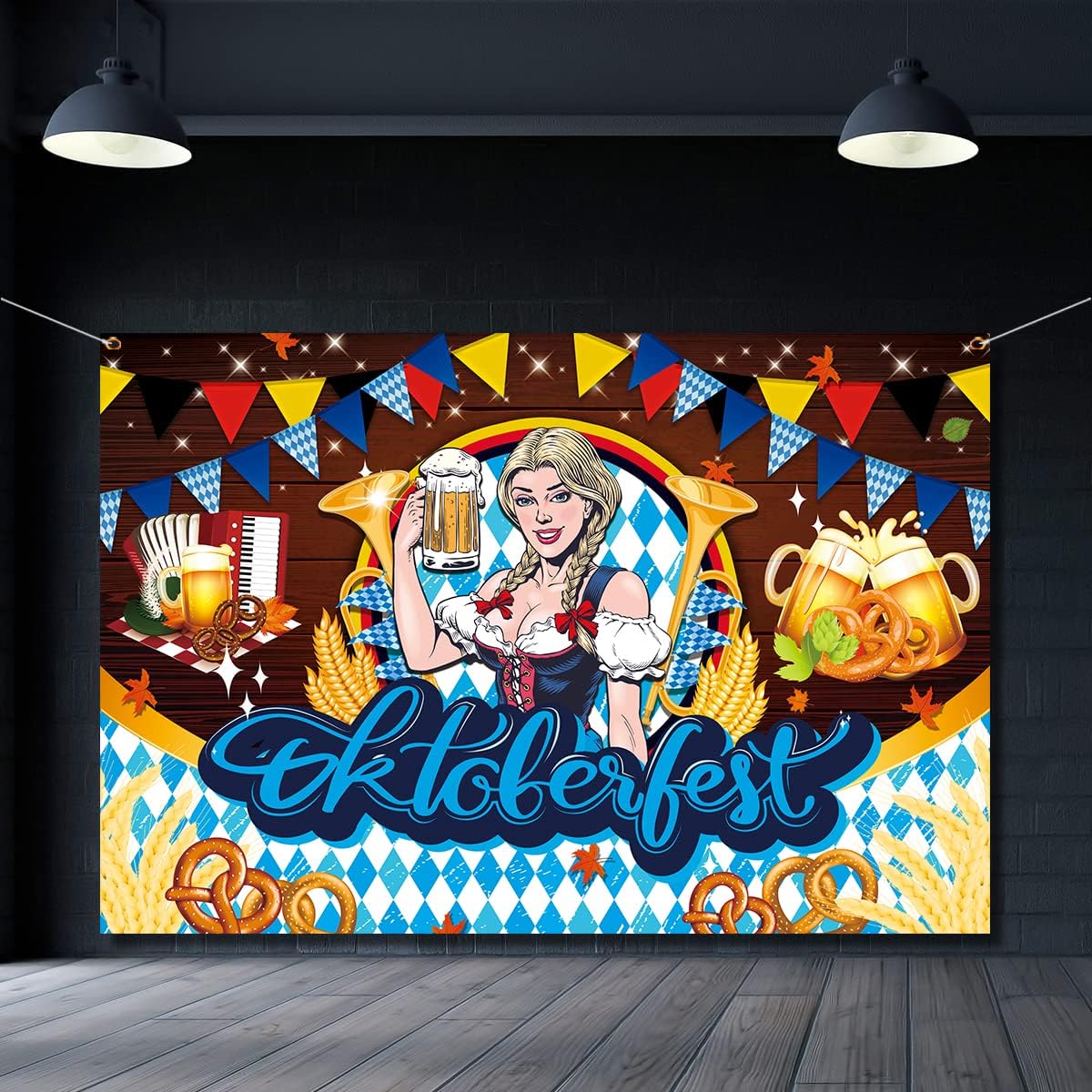 5x3ft Oktoberfest Party Backdrop Decorations German