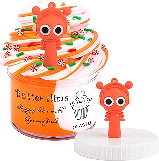 Sprunki Butter Slime - Large Sprunki Add Ins Charms,Premium DIY Scented Peach Slime for Boys & Girls, Ages 4-12 - Party Favors