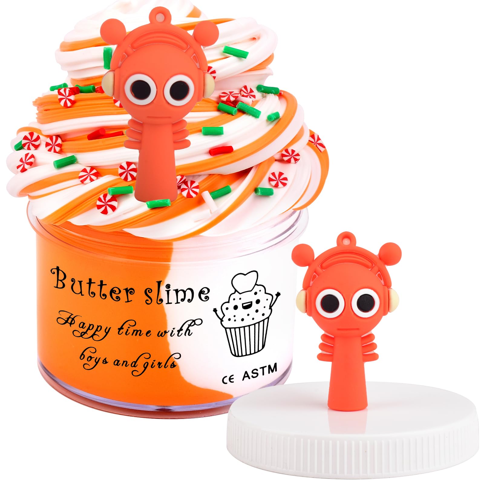 Sprunki Butter Slime - Large Sprunki Add Ins Charms,Premium DIY Scented Peach Slime for Boys & Girls, Ages 4-12 - Party Favors
