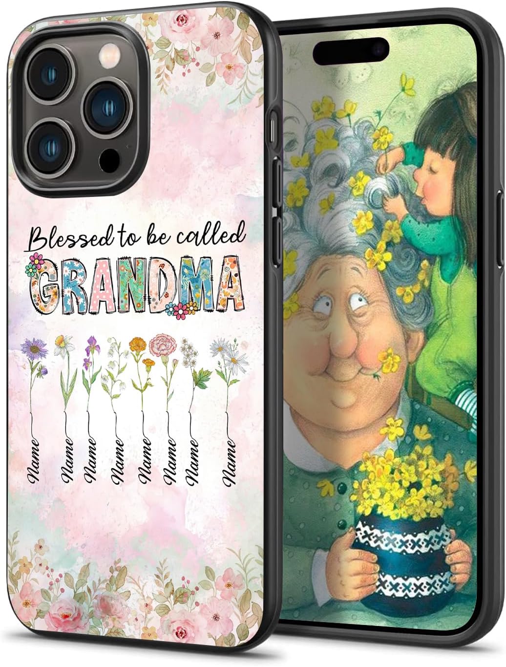 Blessed to Be Called Grandma Pink Floral Garden