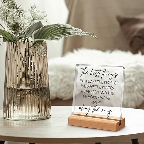 Miniatura 8 de Decoración inspiradora de escritorio, regalos para amigos y familia, las mejores cosas de la vida son las personas que amamos, placa de escritorio