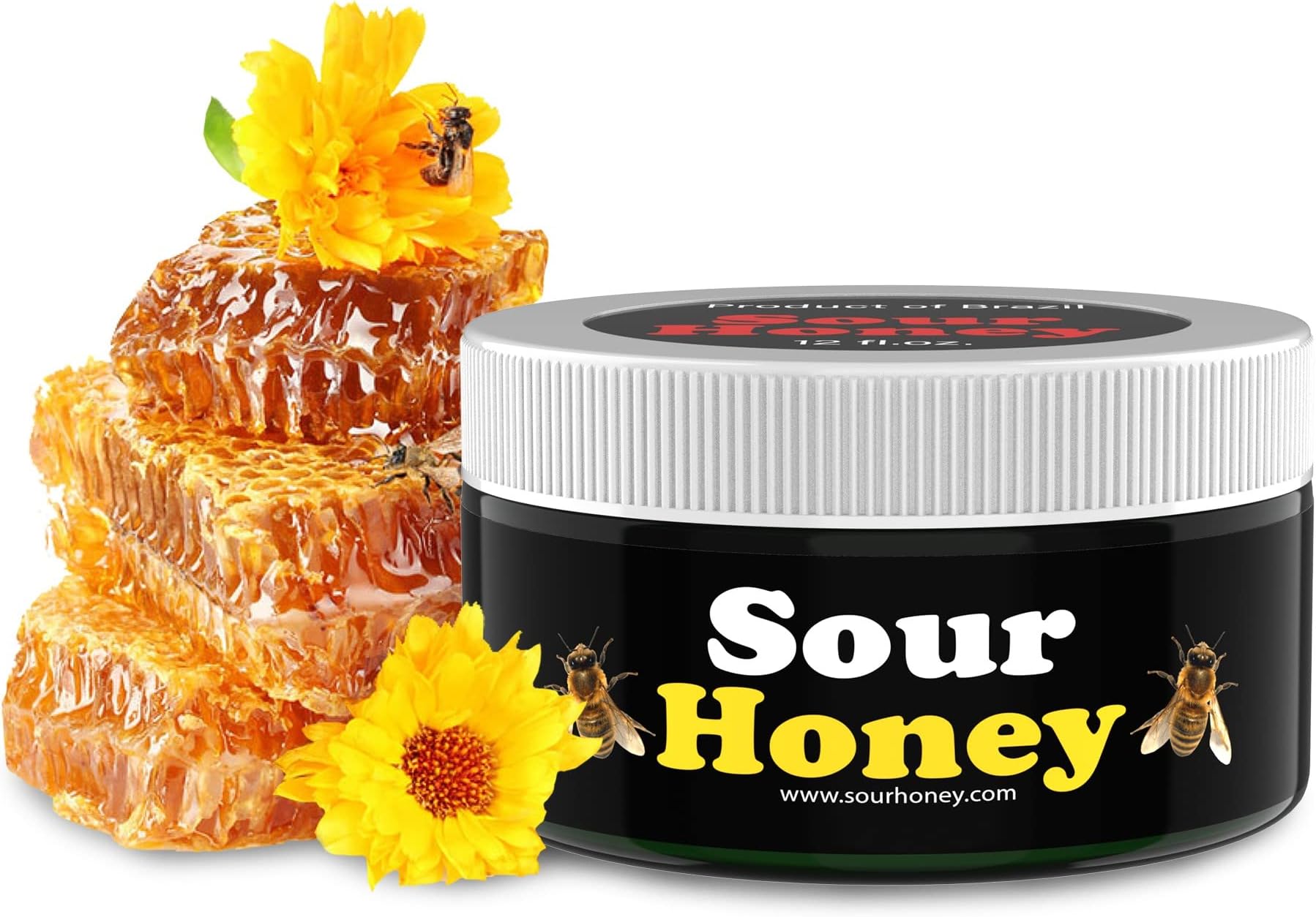 Sour Honey Organic Honey from Brazil- All-Natural Brazilian Honey - No Artificial Ingredients- Immune Boosting - 8 Ounces